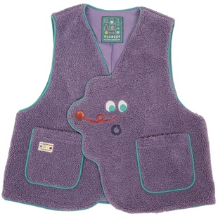 云朵工厂种子异形门襟毛绒马甲颗粒绒秋冬宽松外穿无袖背心外套女