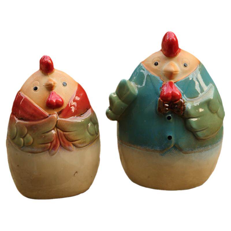 彩色情侣吉祥富贵家居饰品陶瓷