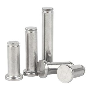 304不锈钢平头带槽销轴 卡簧销 定位圆柱销插销M3M4M5M6M8M10M12