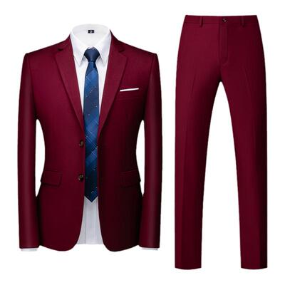 男士套装修身春秋职业装纯色西服
