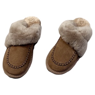 毛毛拖鞋女秋冬季加绒保暖羊绒包头拖鞋外穿懒人鞋黑色毛绒穆勒鞋