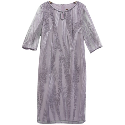 慕天姿精选品牌女装高端时尚气质百搭紫色连衣裙慕天姿A1-16371