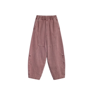 Desigual26春夏新品水洗宽松松紧腰女式牛仔裤