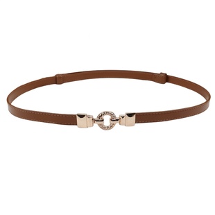 简约女皮带金色扣头百搭牛皮细腰带配连衣裙时尚韩国装饰裙子优雅