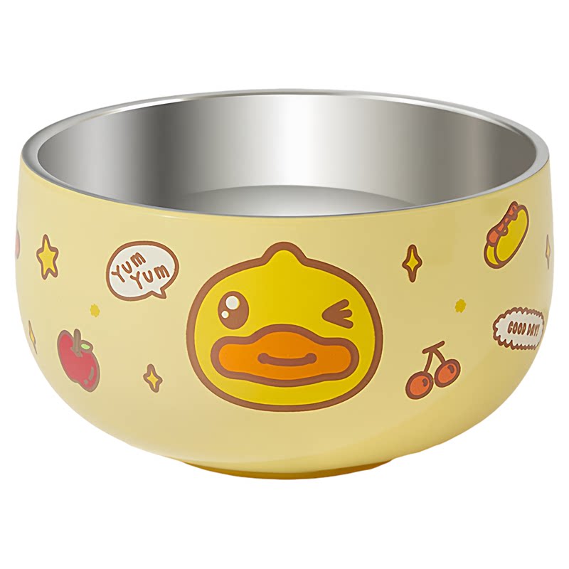 B.Duck儿童不锈钢防烫防摔碗