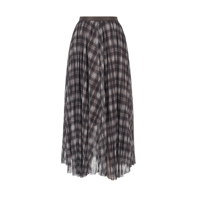 衣香丽影经典格纹网纱裙半身裙女