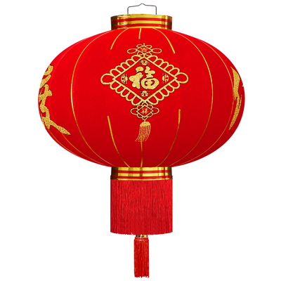 2026新款过年大红植绒灯笼一对春节大门口阳台装挂饰中国风吊宫灯