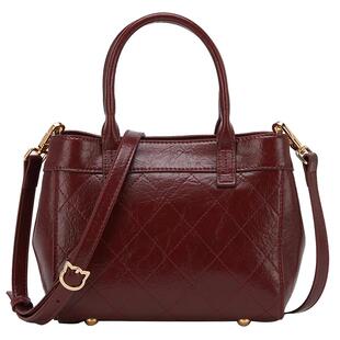 意尔康女士包包新款菱格手拎包时尚斜挎包潮流百搭单肩包通勤女包