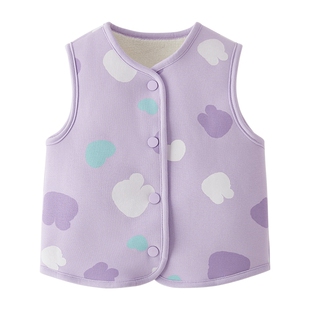 马甲春儿童2025女童秋冬毛绒马夹中小童冬季坎肩上衣宝宝春装男宝