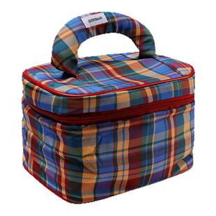 馨帮帮杂货铺 旅行便携洗漱包收纳包大容量分层复古格纹化妆包女