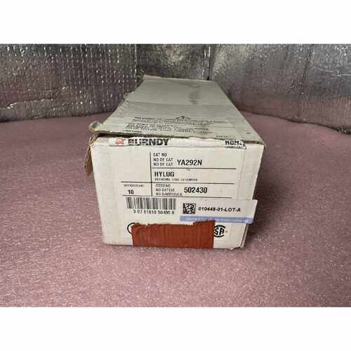 Burndy YA292N Compression Cable Lug 250 Cu 2Hole Long 12 BOX