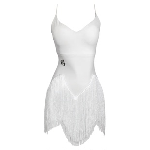 美辰拉丁舞服成人绝美恰恰练功服比赛花服流苏吊带款高级伦巴舞裙