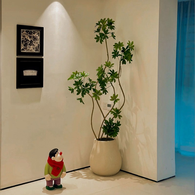 仿真高端轻奢鸭脚木室内客厅装饰大型假绿植盆栽落地摆件仿生植物