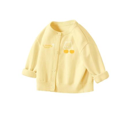 拉夏贝尔儿童外套春秋款男童2025新款童装婴儿针织开衫女宝宝秋装
