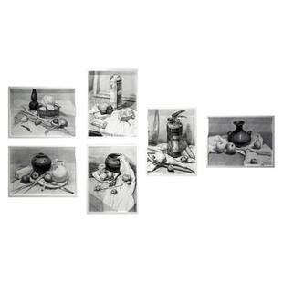 素描铅笔绘画实木有框展示挂画水彩美术学院文化用品店装饰照片墙