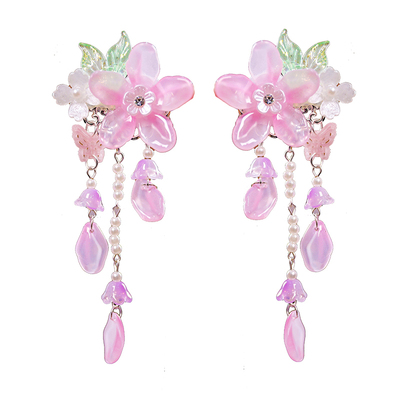 古风儿童汉服发圈女宝宝红色头饰