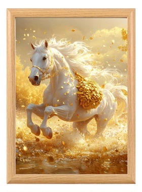 马到成功金鹿招财祝福相框摆台