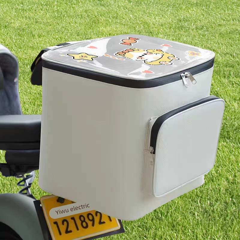 升级创意电动车后挂包特大号卡通防盗小车收纳雨衣大容量头盔通用