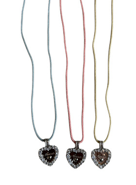 温柔三色系绳爱心项链