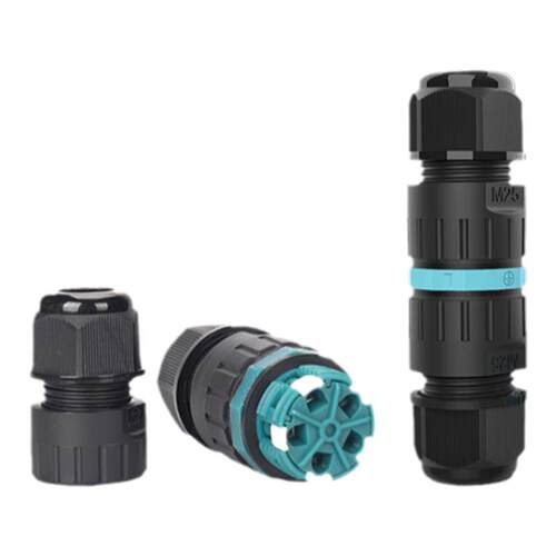 惟兴P25电缆防水头阻燃快速按压式接线器户外电线防水连接器IP68