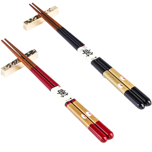 日本石田箸单人装实木筷子一双家用银离子尖头筷子一人一筷防滑