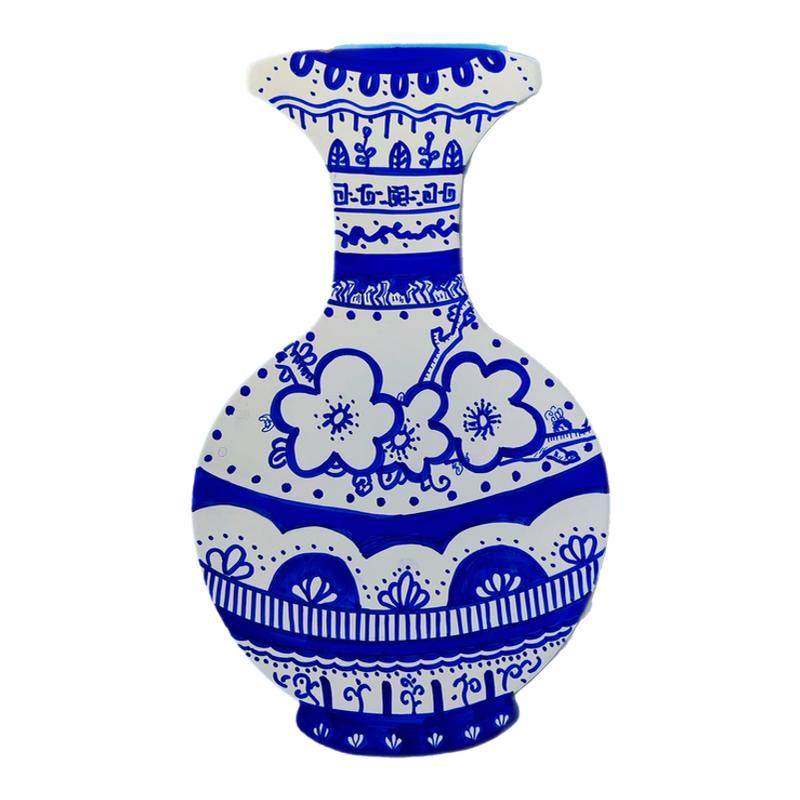 手工制作模具diy花瓶绘画卡纸空白底瓶子彩绘手绘花瓶卡纸青花瓷