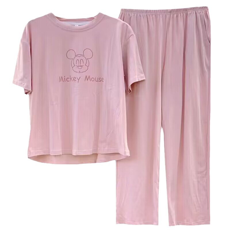 短袖长裤睡衣女夏季纯棉薄款两件套夏天休闲宽松家居服套装可外穿