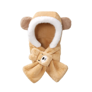 儿童帽子秋冬季防风面罩男女童宝宝户外骑行童护耳保暖围巾一体帽