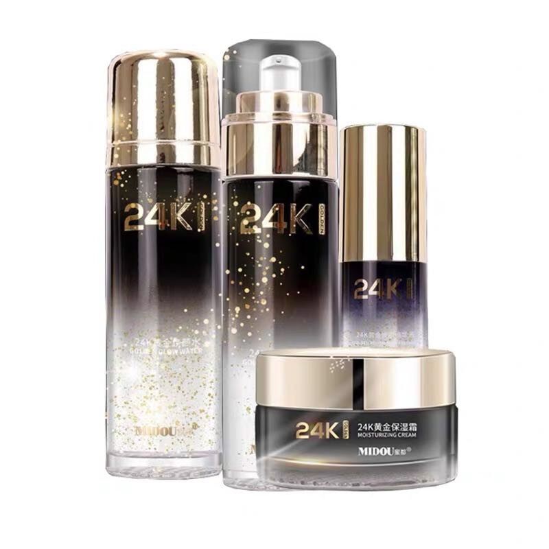 蜜都24K黄金焕颜水乳霜金四件套密都护肤品套玻尿酸紧致保湿精华