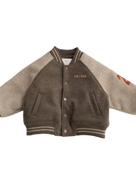 中小童夹棉棒球服外套秋冬夹克衫