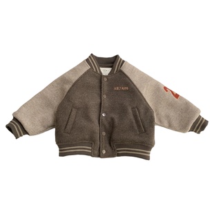 男童夹棉棒球服2025新款儿童时尚拼色夹克衫酷帅男孩秋冬外套百搭