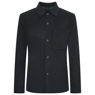 【100%绵羊毛】报喜鸟2025秋冬新款男轻盈保暖双面呢衬衫夹克外套