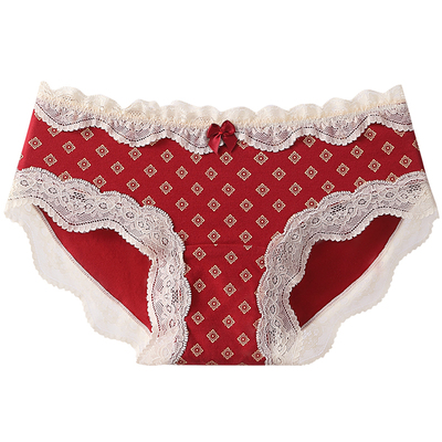 少女本命年内裤女纯棉蕾丝