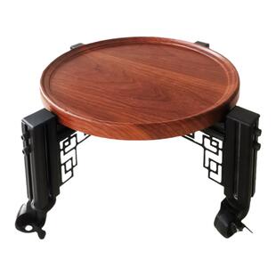 中式承重型花架子铝合金鱼盆架可移动花盆底座带万向轮子鱼缸托架