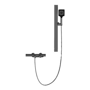 梦斯顿枪灰色小户型分体式淋浴花洒套装家用卫生间屋顶喷增压花洒