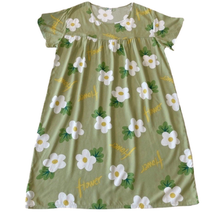 新款短袖棉绸睡衣女夏季洋气学生空调家居服妈妈款甜美绵绸套装薄