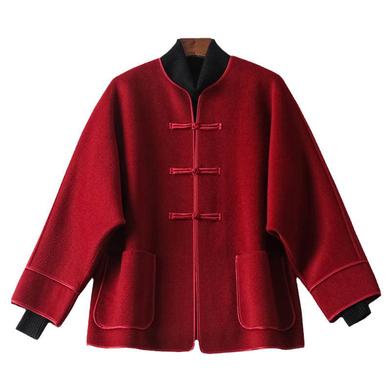 双面羊毛上衣唐装中国冬款汉服