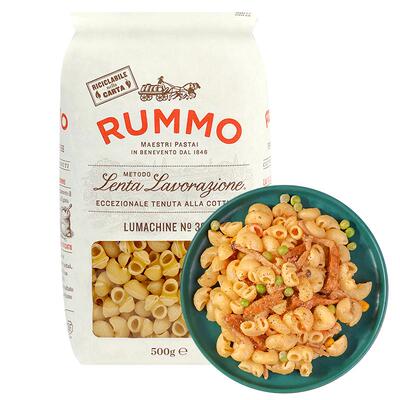 【自营】意大利进口金巧意RUMMO意大利面弯通形500g意面粉通心粉