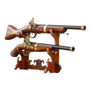 欧洲中世纪法式复古影视道具模型装饰工艺品实木加勒比海盗枪摆件