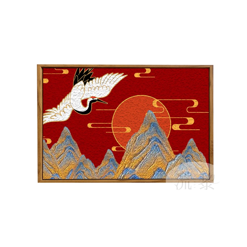 仙鹤千里江山寿延年DIY数字油画