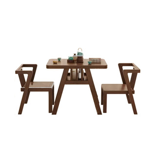 云沐语阳台小茶桌实木桌椅三件套新中式休闲茶几小户型一桌两椅
