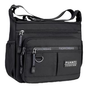 新款男包牛津布商务包大容量男士单肩包黑色出差旅行背包斜挎包男