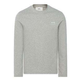 AMI PARIS 春季棉质字母印花男女款休闲圆领长袖T恤上衣