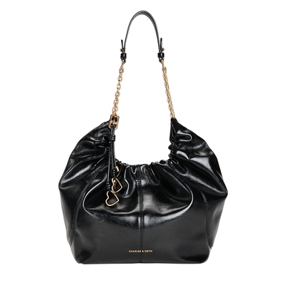 CHARLES&KEITH26春季新款CK2-40151610带包挂油蜡皮大容量托特包