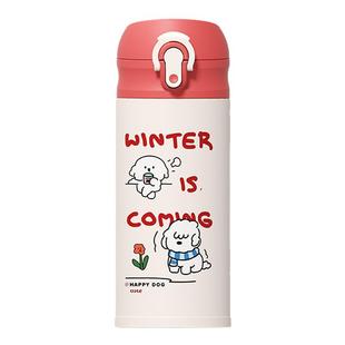 face吸管保温杯男女学生小巧便携水杯儿童上学专用杯高颜值350ml