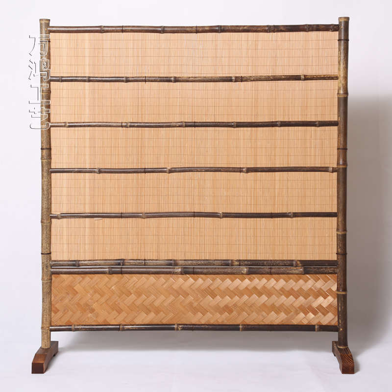 手工和室紫竹屏风日式榻榻米隔断高端竹工艺座屏客厅装饰中式装修