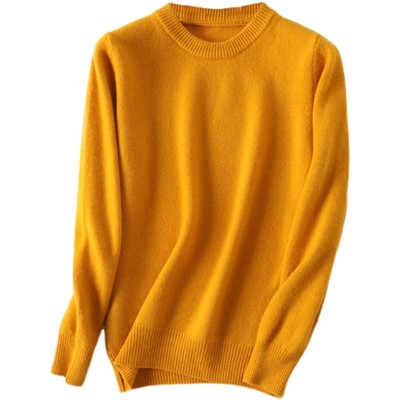 双股加厚女低圆领100%纯羊毛大码