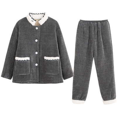 贝妍秋冬季加厚珊瑚绒女情侣睡衣