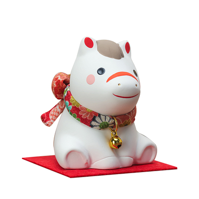 日本药师窑蛇年陶瓷摆件