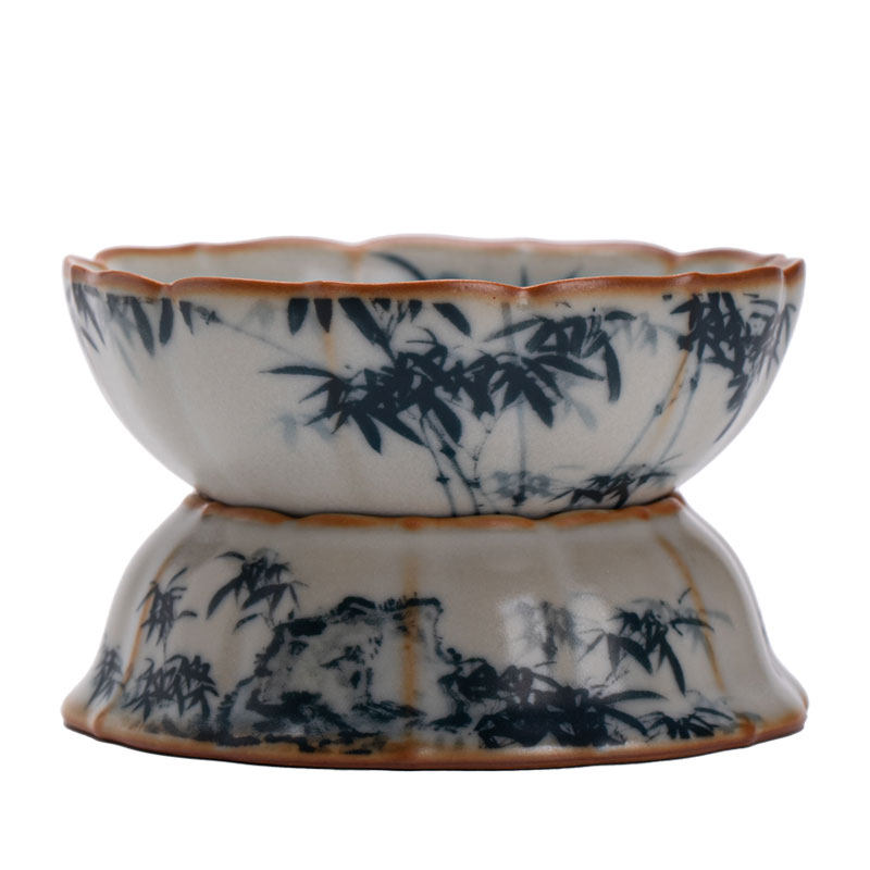 仿宋汝窑定风波茶漏组家用复古陶瓷茶滤轻奢功夫茶具茶叶过滤器